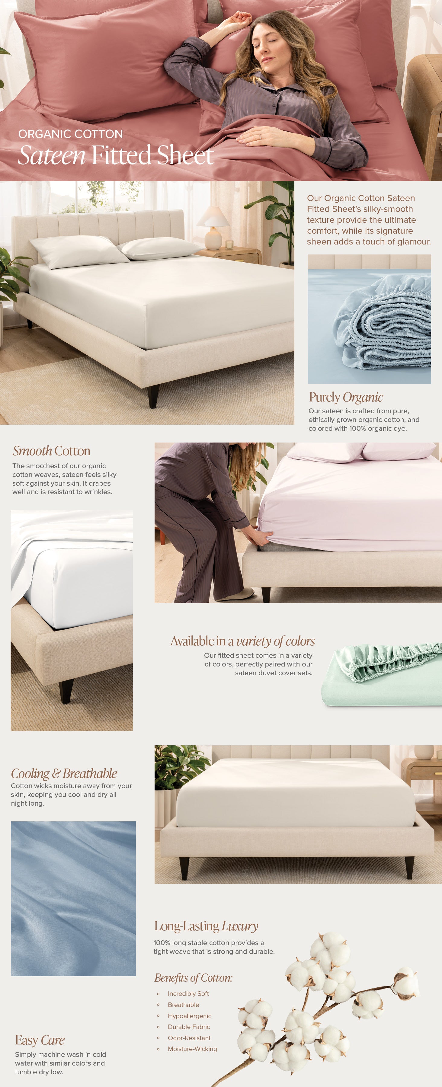 Sateen Fitted Sheet EBC
