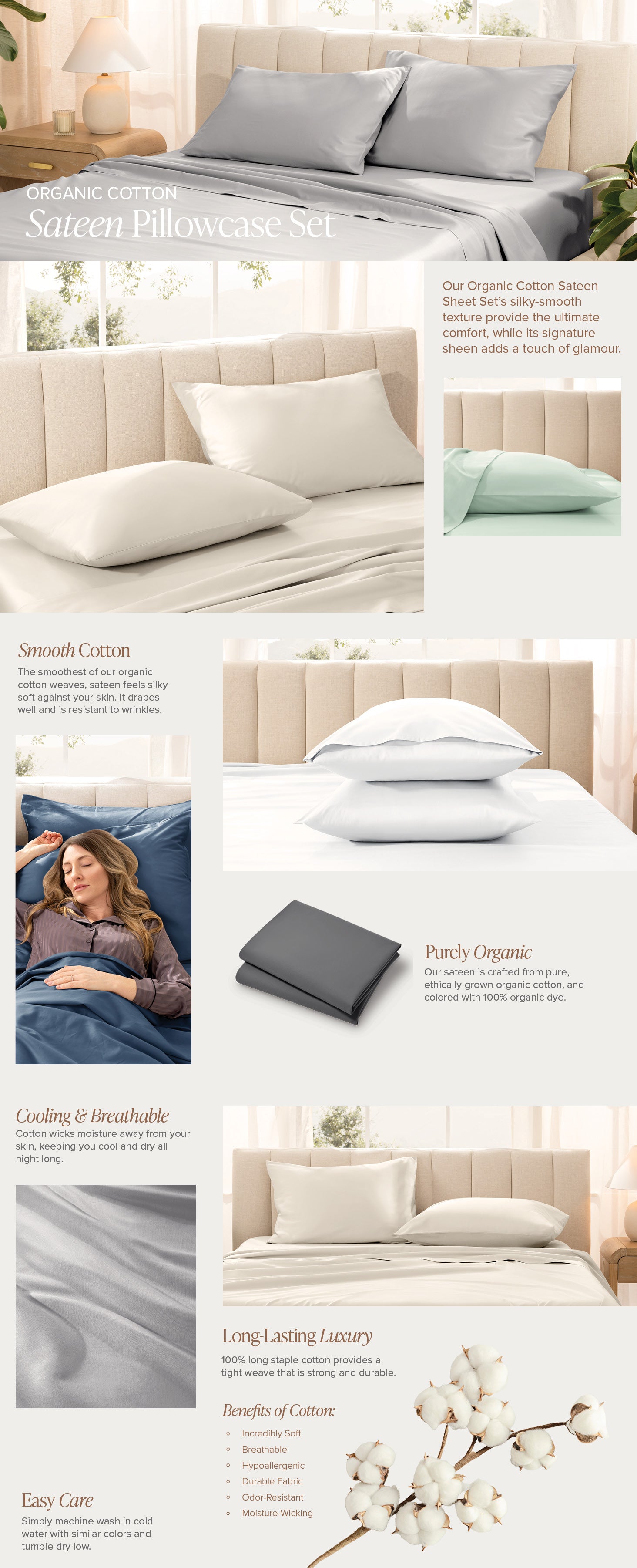 Sateen Pillowcase EBC
