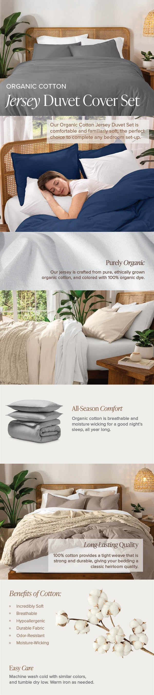 Organic Cotton Jersey Duvet Set EBC Mobile