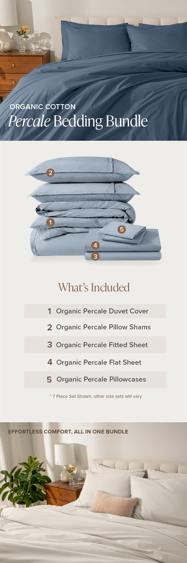 Organic Cotton Percale Bedding Bundle EBC Mobile