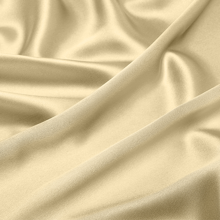 Close-up of gold satin fabric
