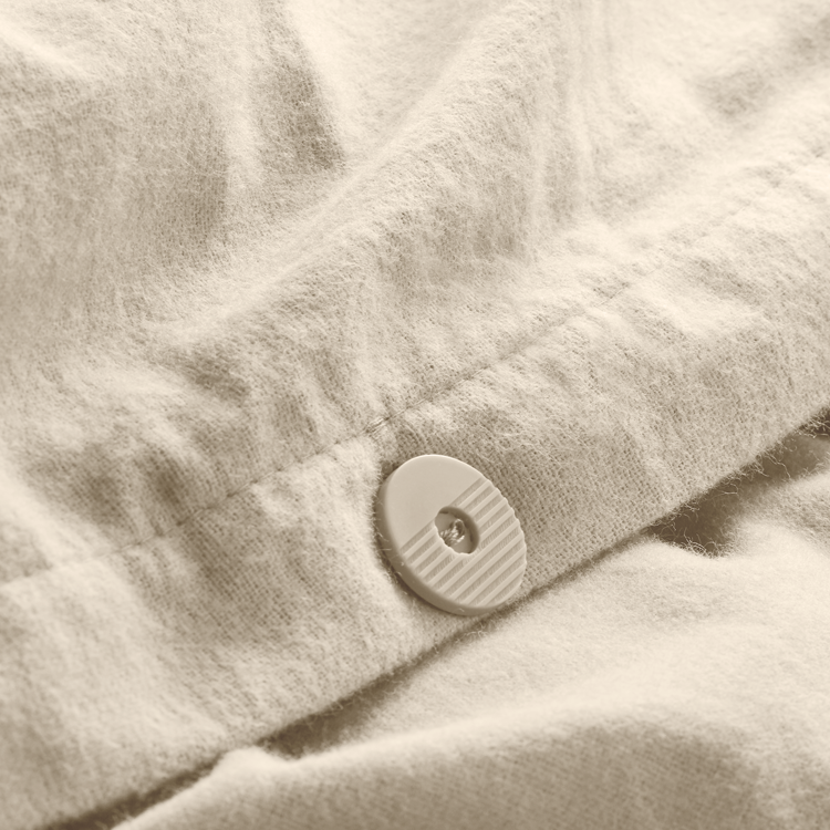 Close-up of white sherpa flannel fabric