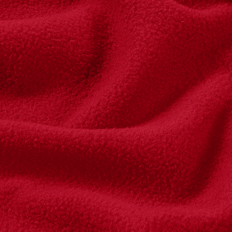 Closeup of red Polar Fleece Fitted sheet fabric texture
