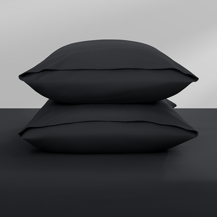 Pillows with black Ultra Soft Fitted Sheet with Pillowcase Set