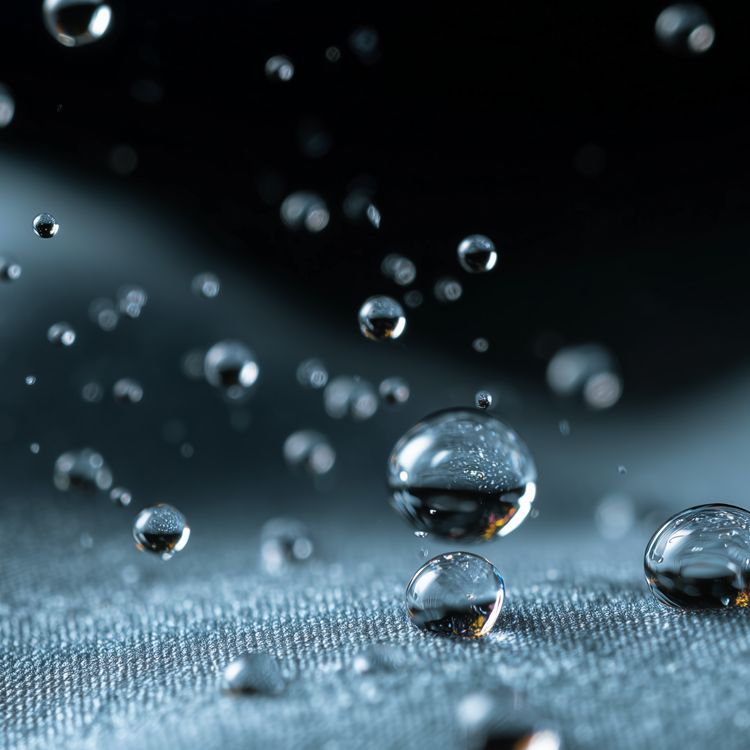 Graphic showing water droplets illustrating a fabric property of Stretch Knit Sheet Set