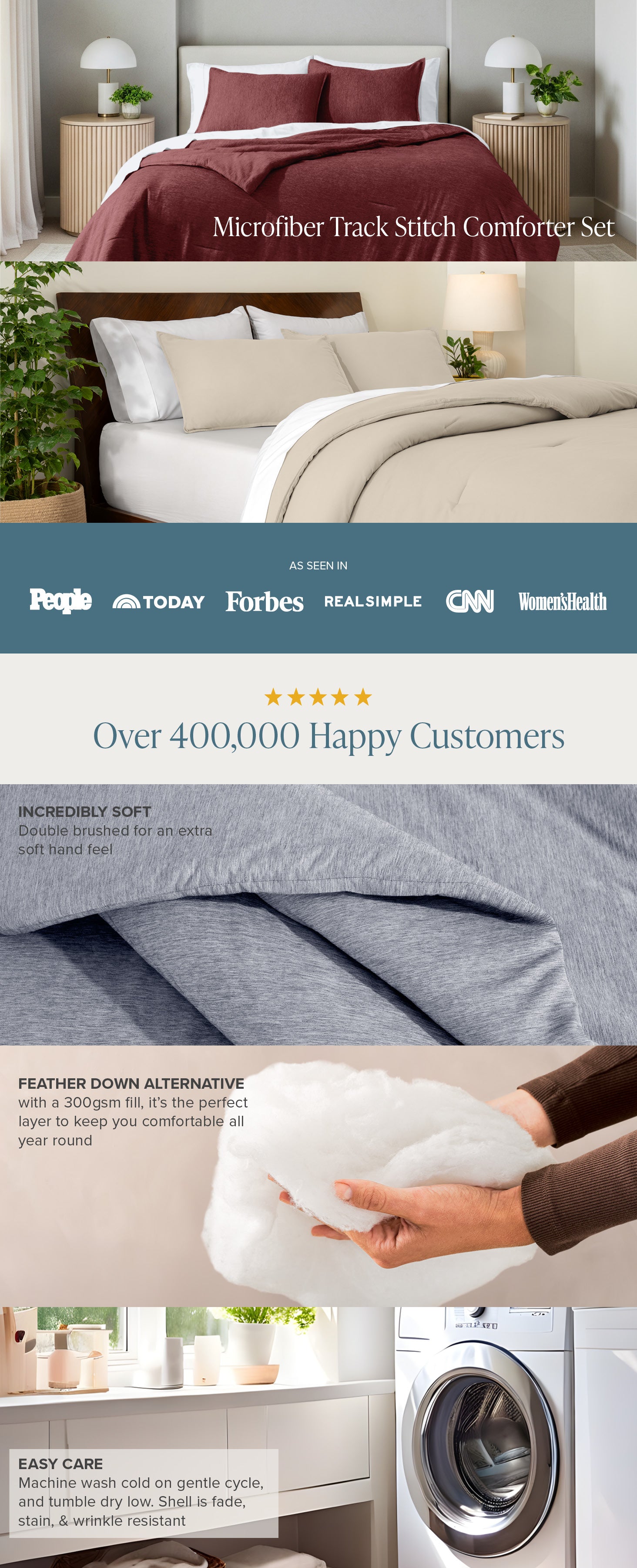 Down Alternative Track Stitch Comforter Desktop EBC