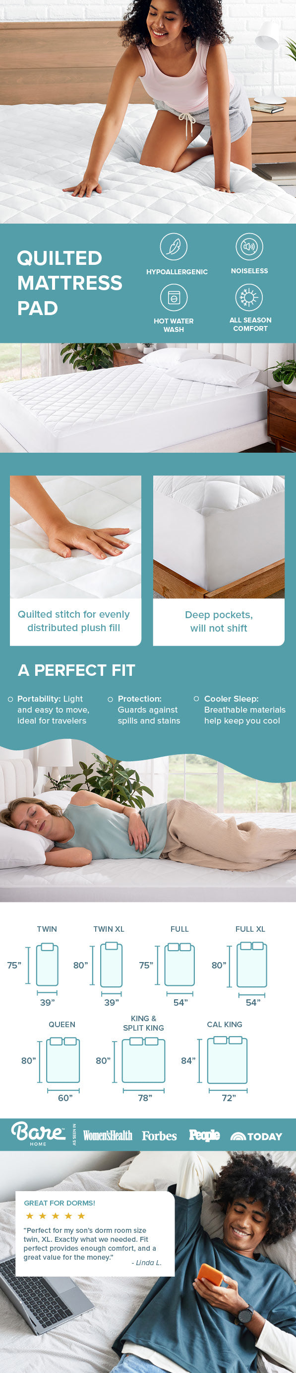 Quilted Mattress Pad Mobile EBC