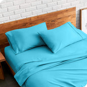 Matching sheets and pillowcases on a bed