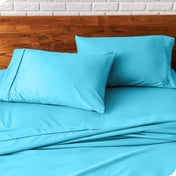 Close up of pillowcases on a bed
