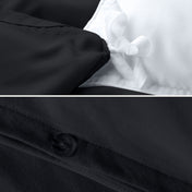 Close up of the ties and buttons on the duvet cover