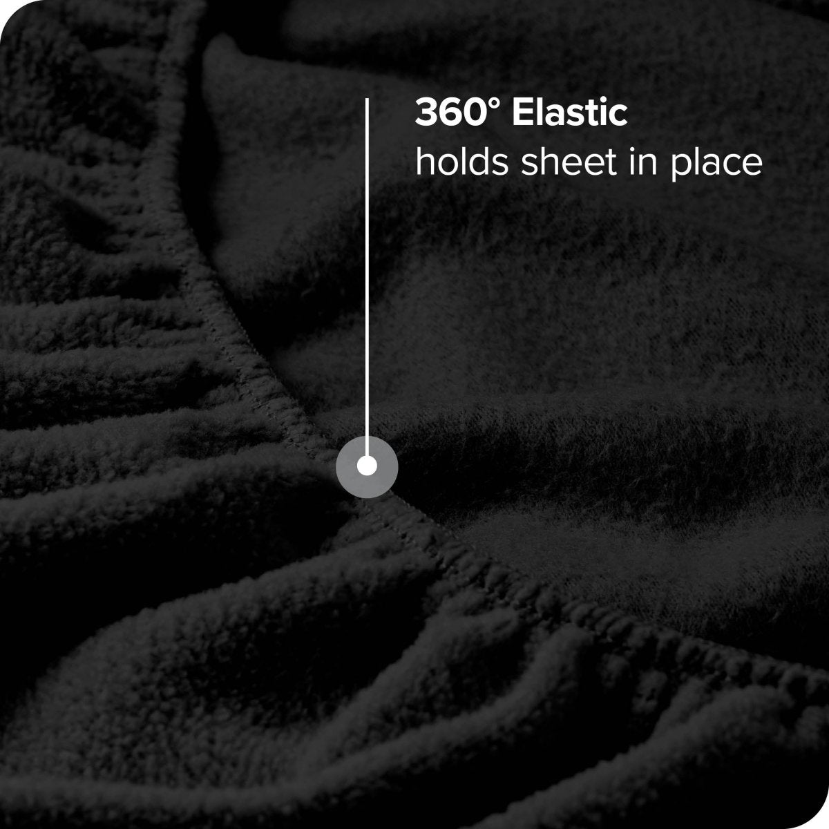 Polar Fleece Fitted Sheet - Black - Bare Home