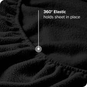 Polar Fleece Fitted Sheet - Black - Bare Home