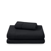 Polar fleece sheet set folded and stacked