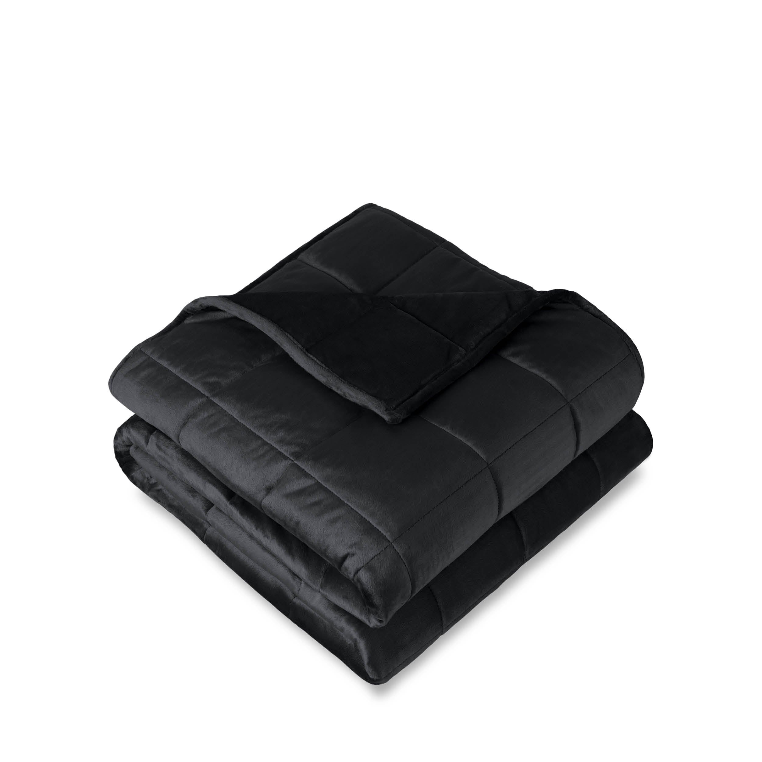 Weighted blanket folded on a white background
