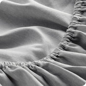 Close-up of fitted sheet with elastic edge
