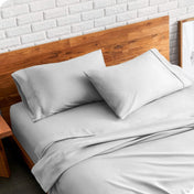 Matching sheets and pillowcases on a bed