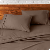 Close up of pillowcases on a bed