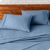 Close up of pillowcases on a bed