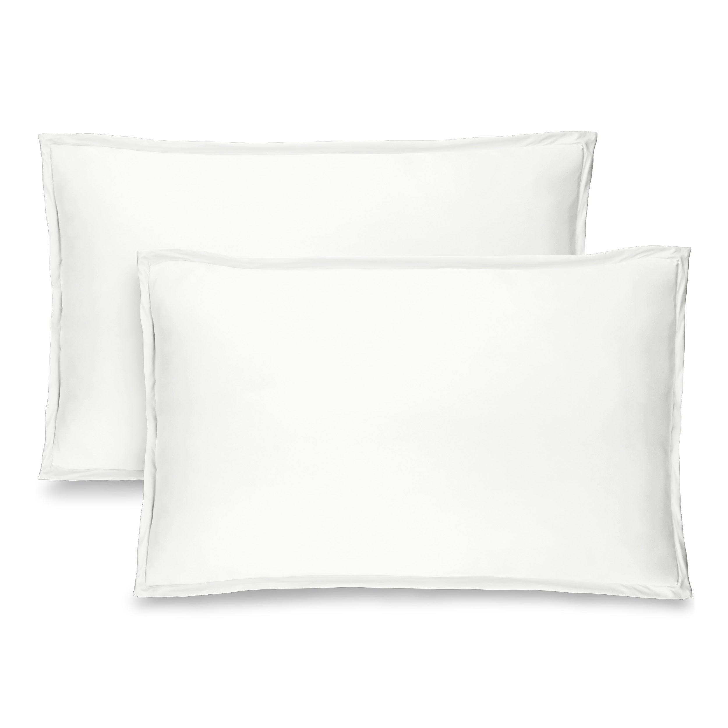 Two microfiber pillow shams on a white background
