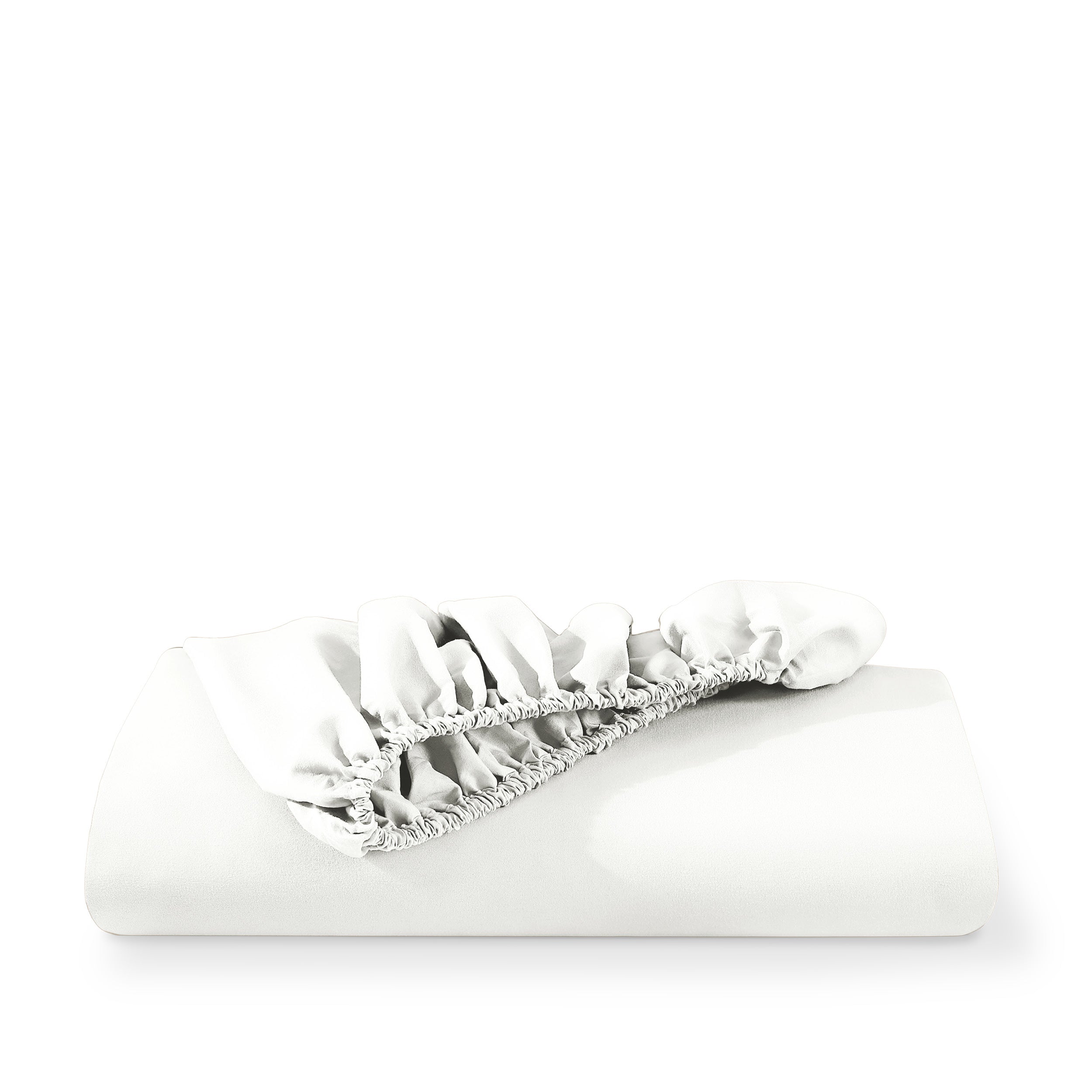 Microfiber fitted sheet folded with a white background