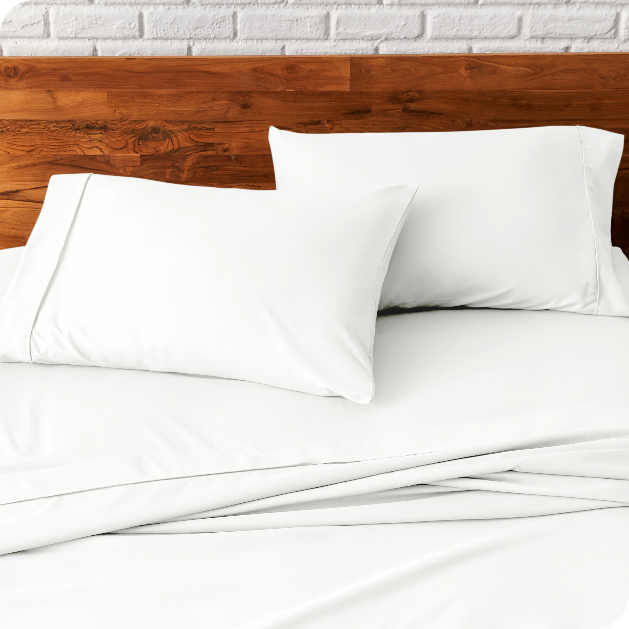 Close up of pillowcases on a bed