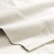 Close-up of organic flannel top sheet