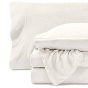 Polar fleece sheet set on a white background