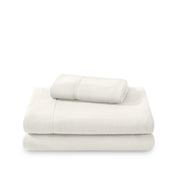 Polar fleece sheet set folded and stacked