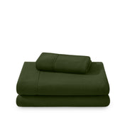 Polar fleece sheet set folded and stacked