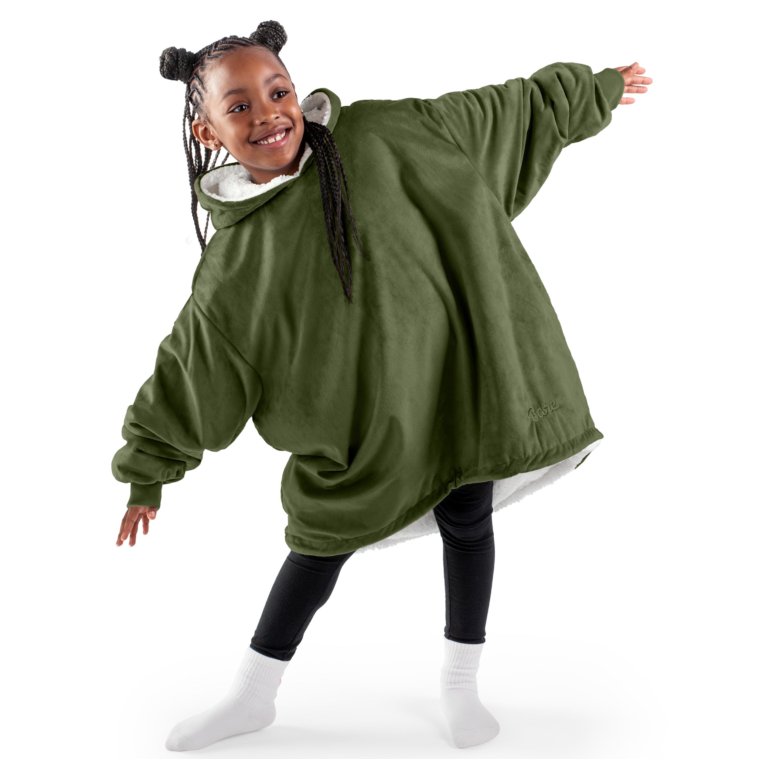 A youth wearable blanket on a child