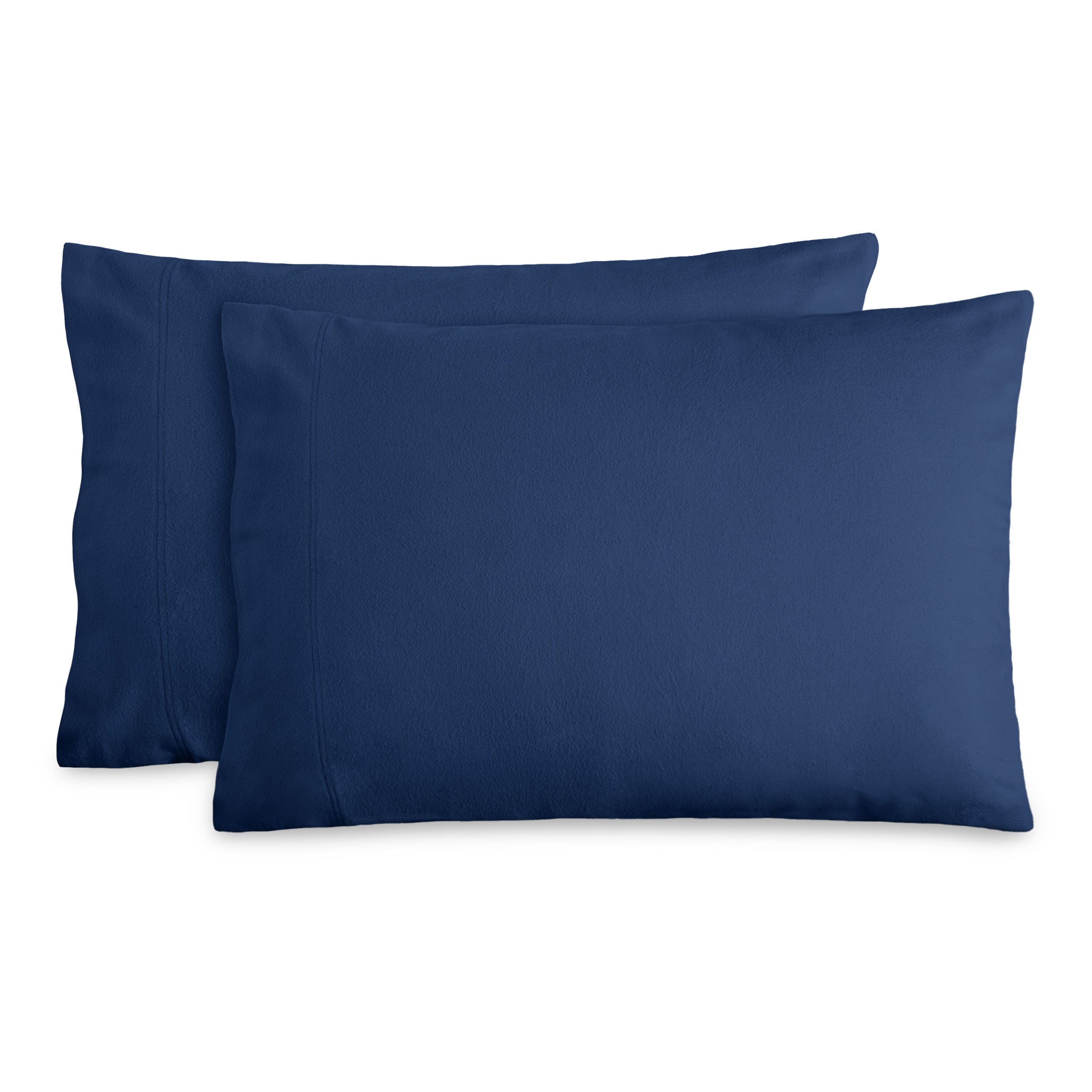 Two flannel pillowcases on a white background