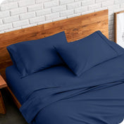 Matching sheets and pillowcases on a bed