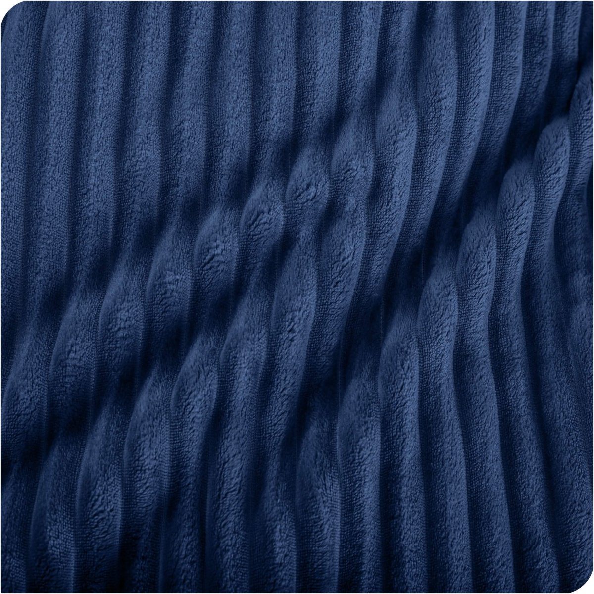 Close up of microplush ribbed textured blanket