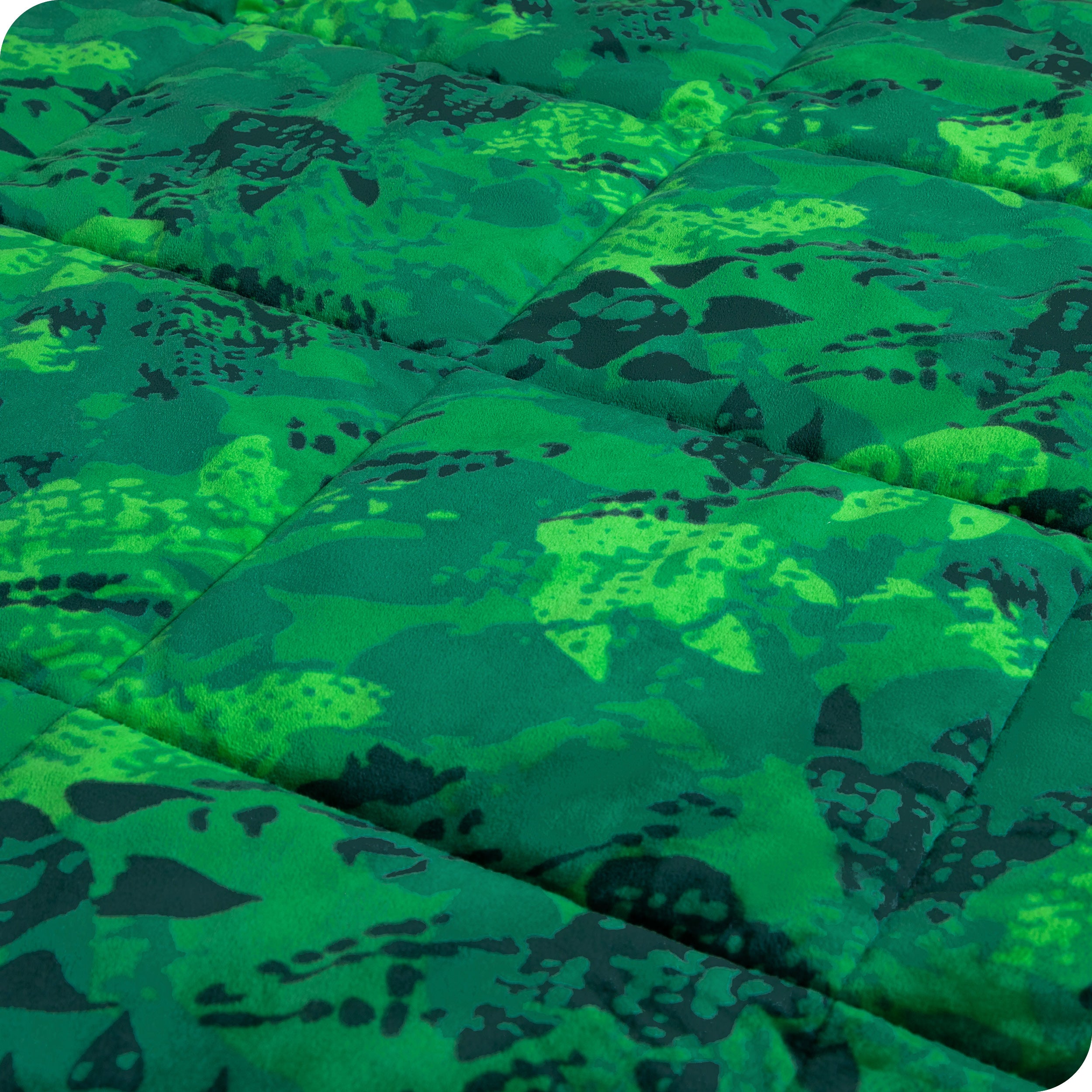 Close-up image of a weighted blanket, featuring detailed stitching and the neatly finished edge of the blanket.