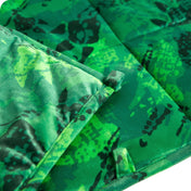 Close-up image of a weighted blanket, featuring detailed stitching and the neatly finished edge of the blanket.