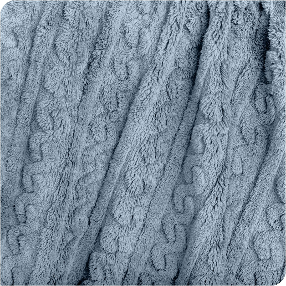Close up of a textured sherpa blanket