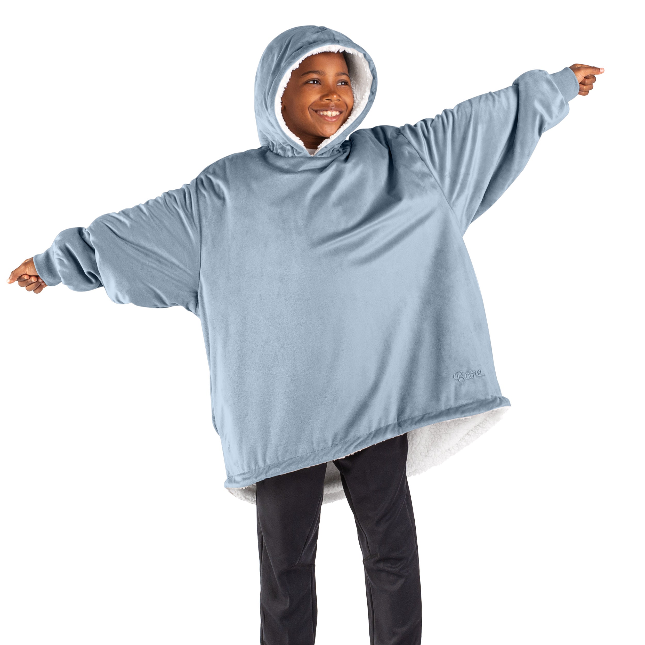 A youth wearable blanket on a child