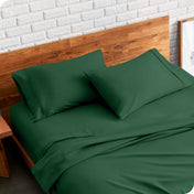 Matching sheets and pillowcases on a bed