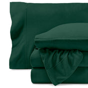 Polar fleece sheet set on a white background