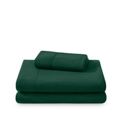 Polar fleece sheet set folded and stacked
