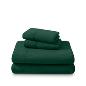 Polar fleece sheet set folded and stacked