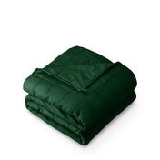 Weighted blanket folded on a white background