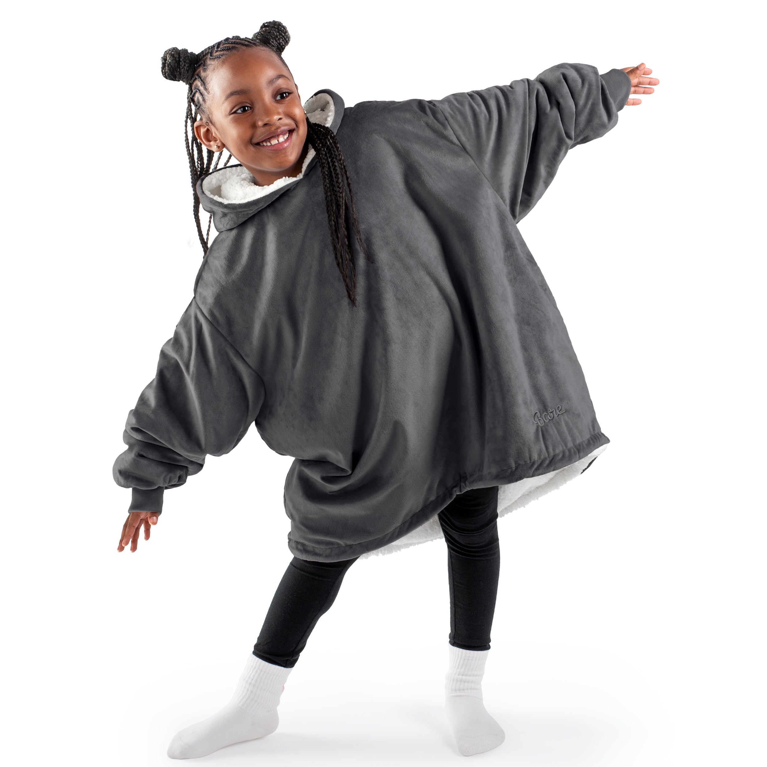 A youth wearable blanket on a child