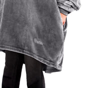 Close up of the side pocket on the wearable blanket