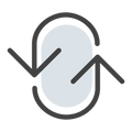 Circular arrows icon representing recycling or exchange