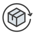Circular icon of a house outline representing a guarantee