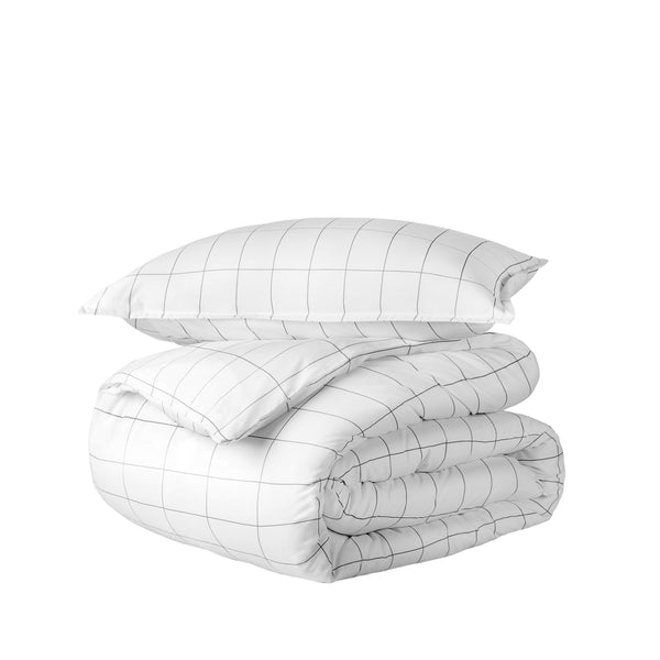 Printed duvet cover set stacked
