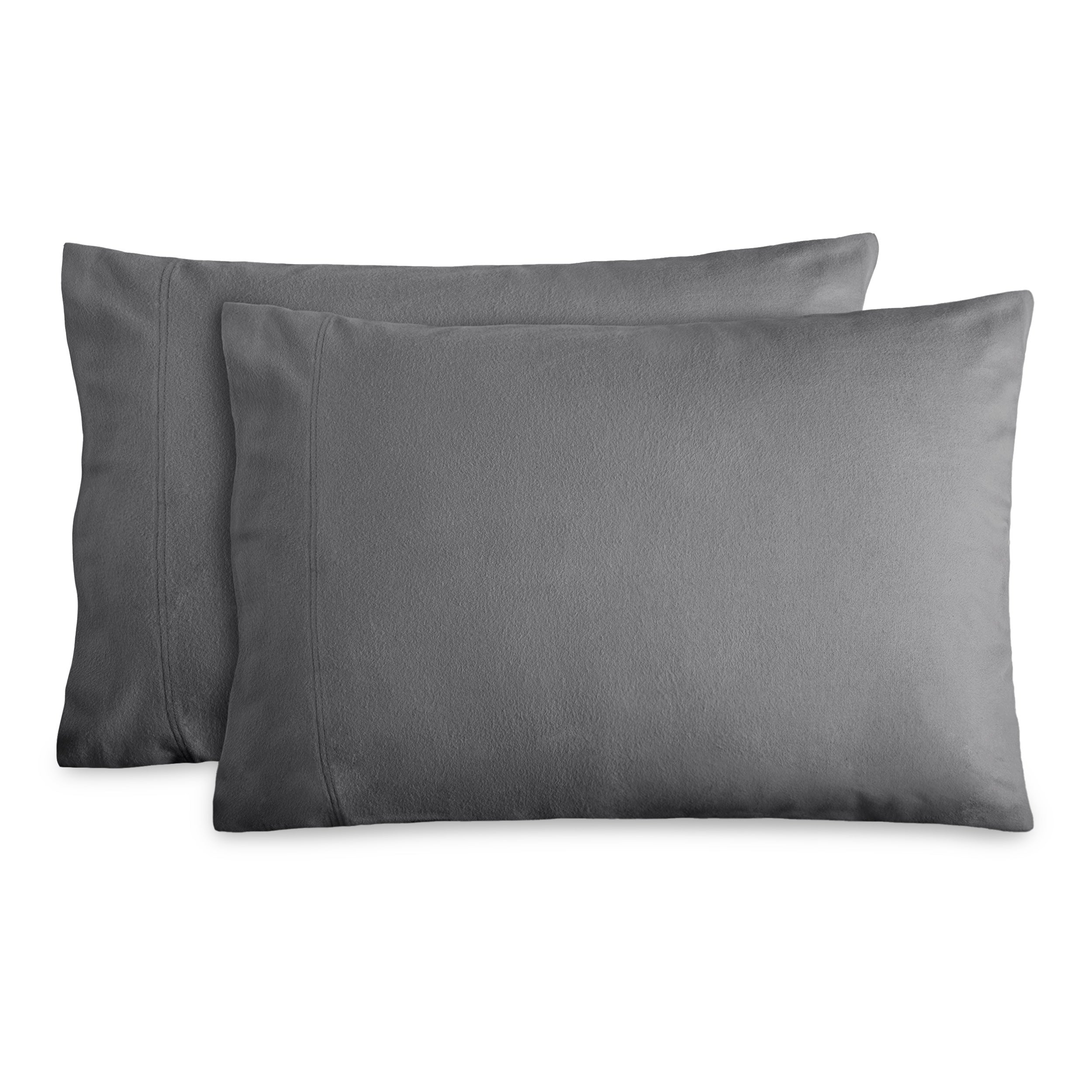 Two flannel pillowcases on a white background