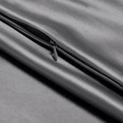 Close-up of a satin pillowcase with a zipper