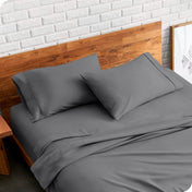 Matching sheets and pillowcases on a bed